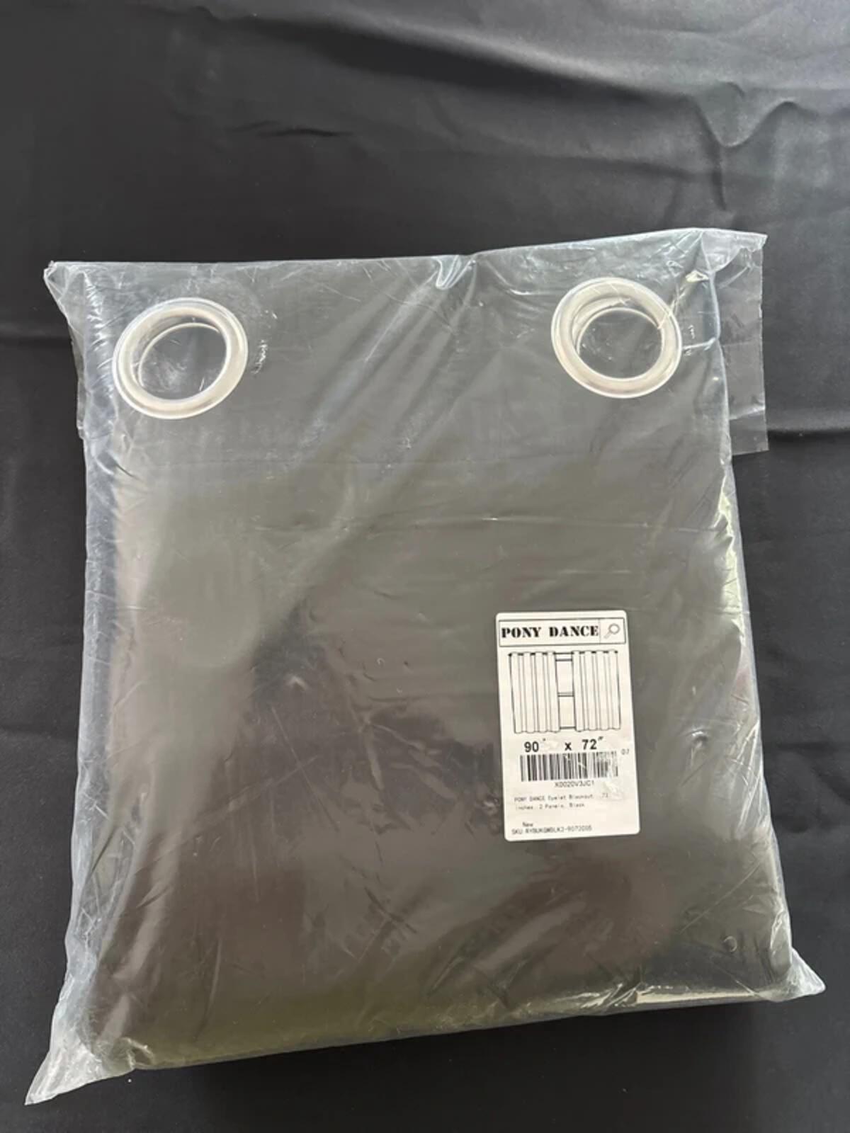 Extra wide Black Curtains W90 X L72, 2 Panels