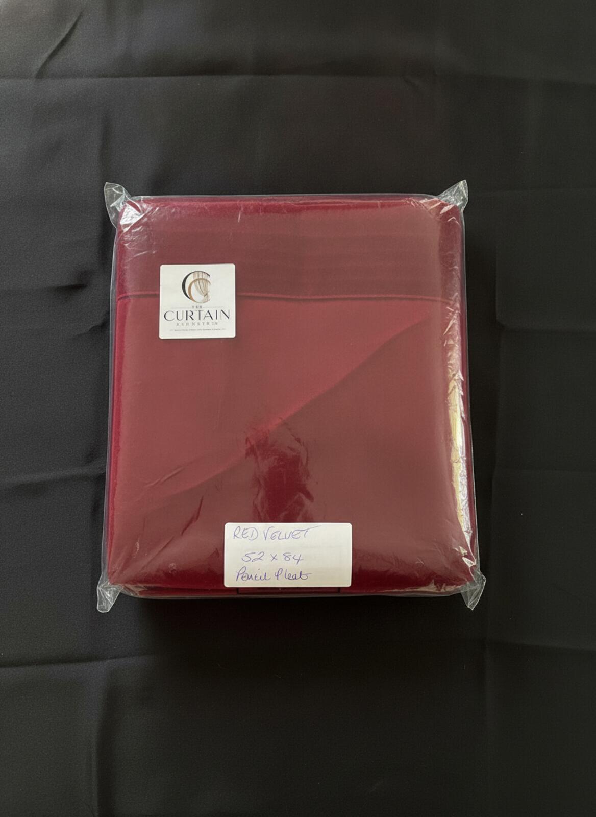 Luxury Red Velvet Pencil Pleat Curtains 52Wx84L inches