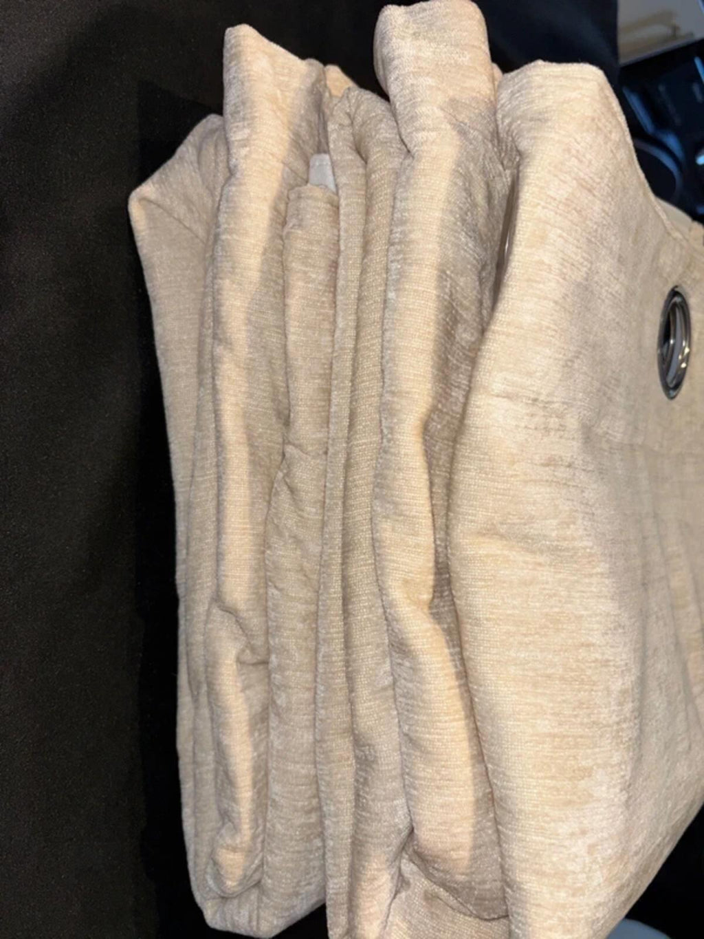 Cream Chenille Fully lined Curtains 46Wx54L 2 panels
