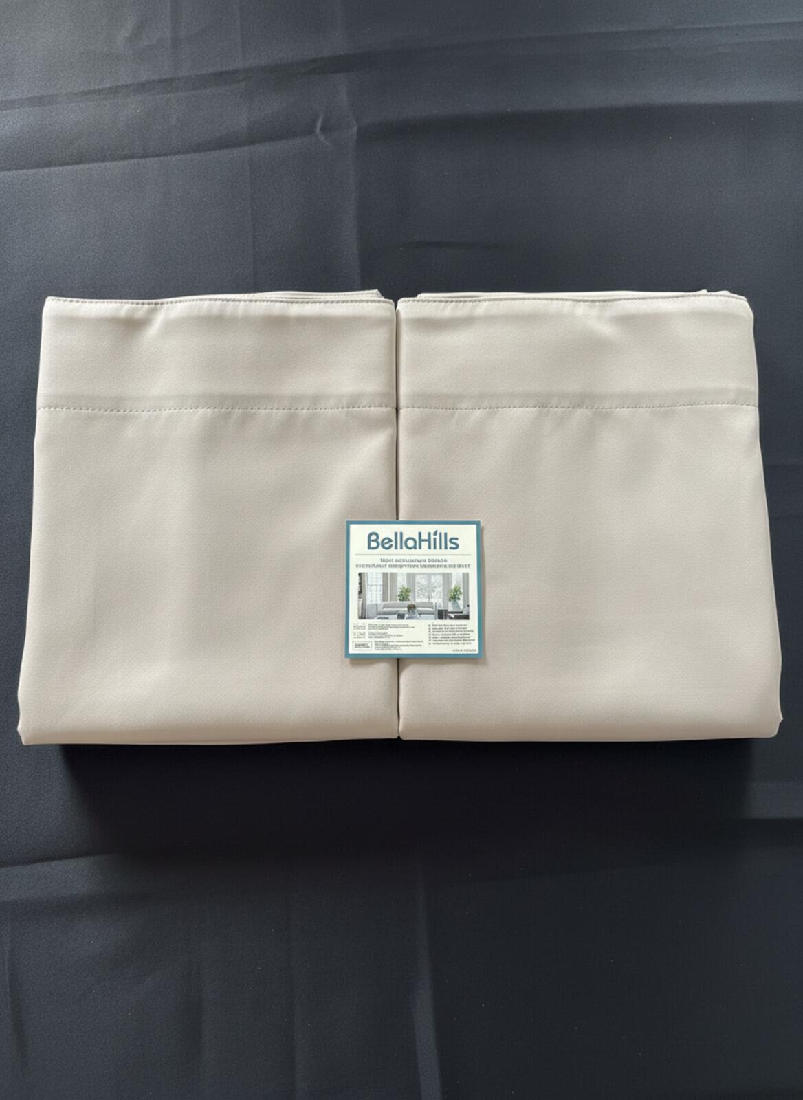 Blackout Curtains  Pencil Pleat 2 Panels – Natural Sand 90W x 72L  Inch