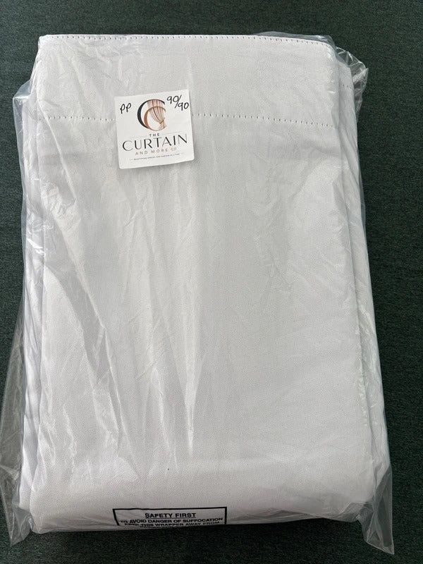 Super soft Silver White Grey pencil pleat Curtains 90Wx90L inches 1 pair rrp£60