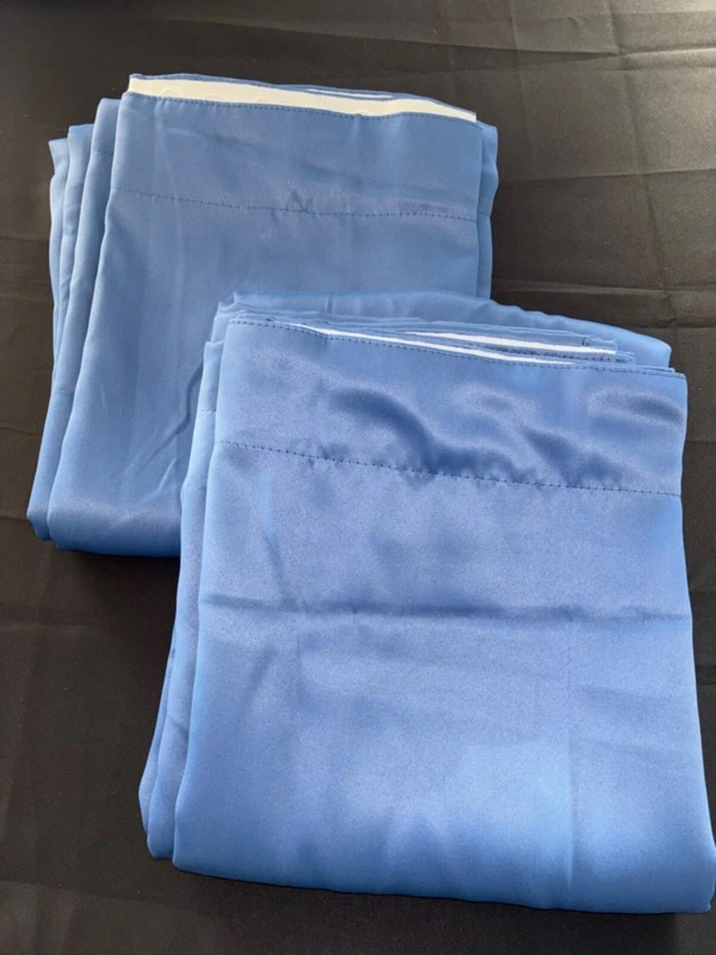 Periwinkle Blue Pencil Pleat 90x90 Blackout Curtains 2 panels  rrp£70
