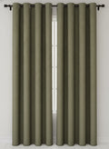 Luxury Heavyweight Herringbone Woven Curtains Khaki Green 2 Panels – 90” x 90”