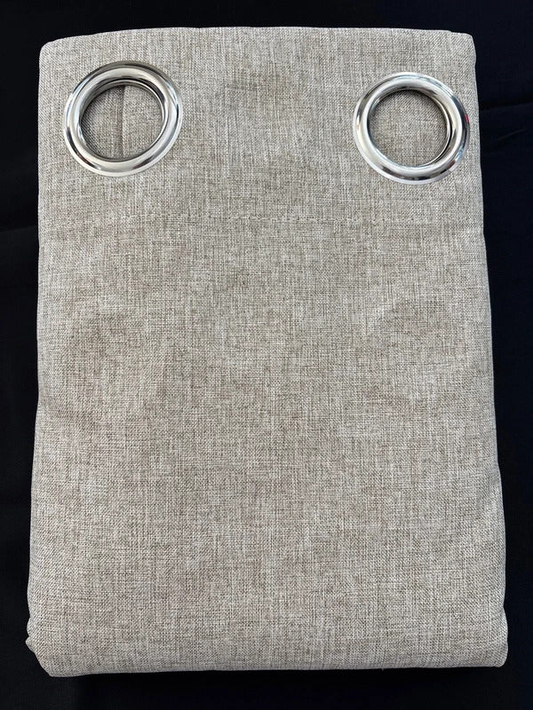 💯 Blackout Faux linen Curtains in Pale Khaki 46Wx54L x 2