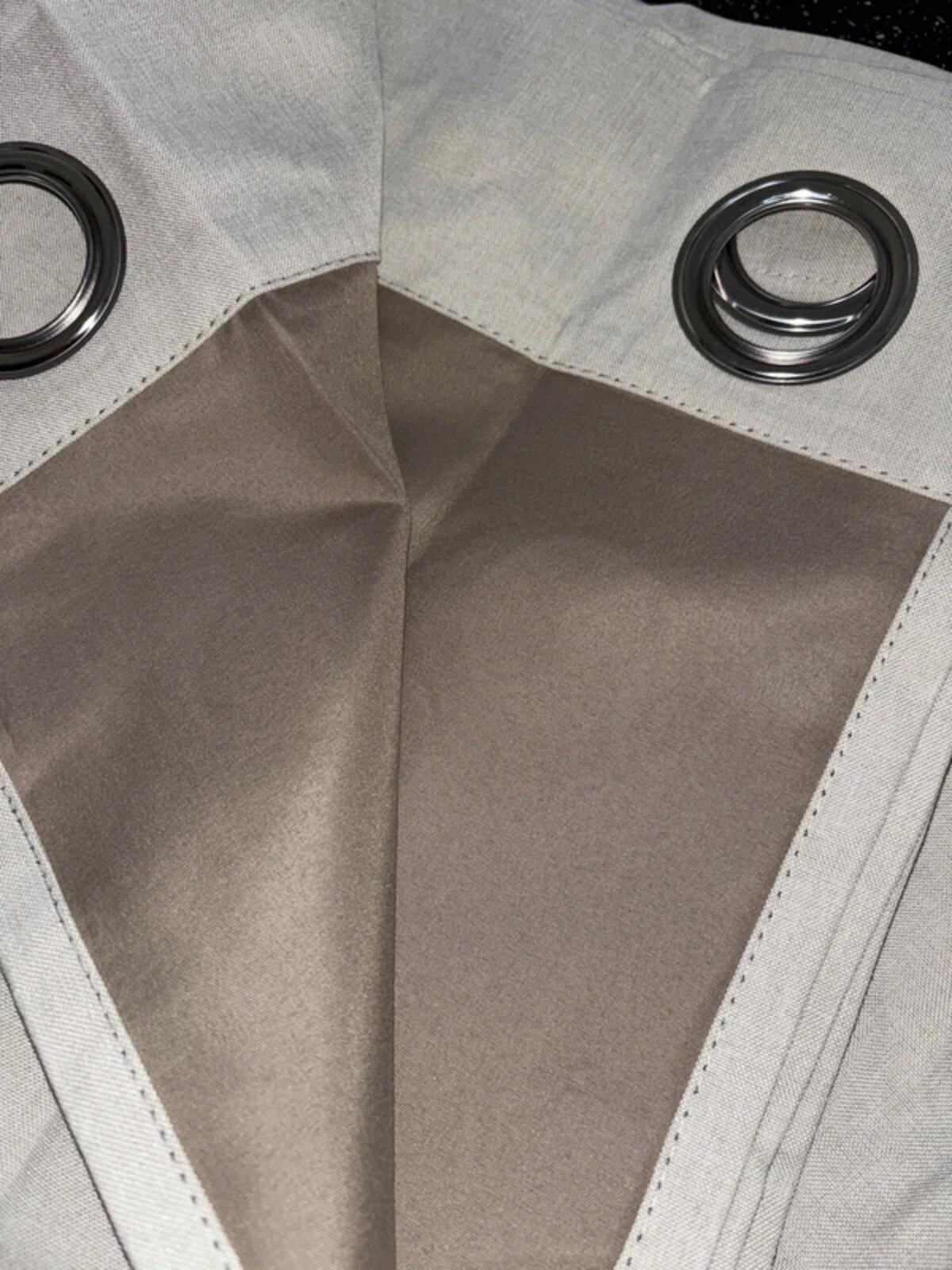 Full Blackout Curtains Faux Linen Greyish White 52x63 Inch