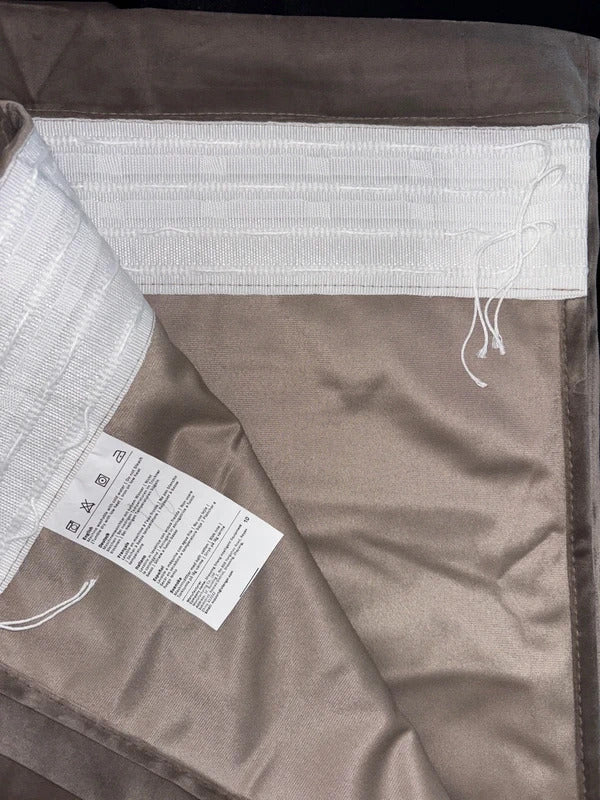 Mink Velvet Pencil pleat Curtains 52Wx84L inches x 2 panels