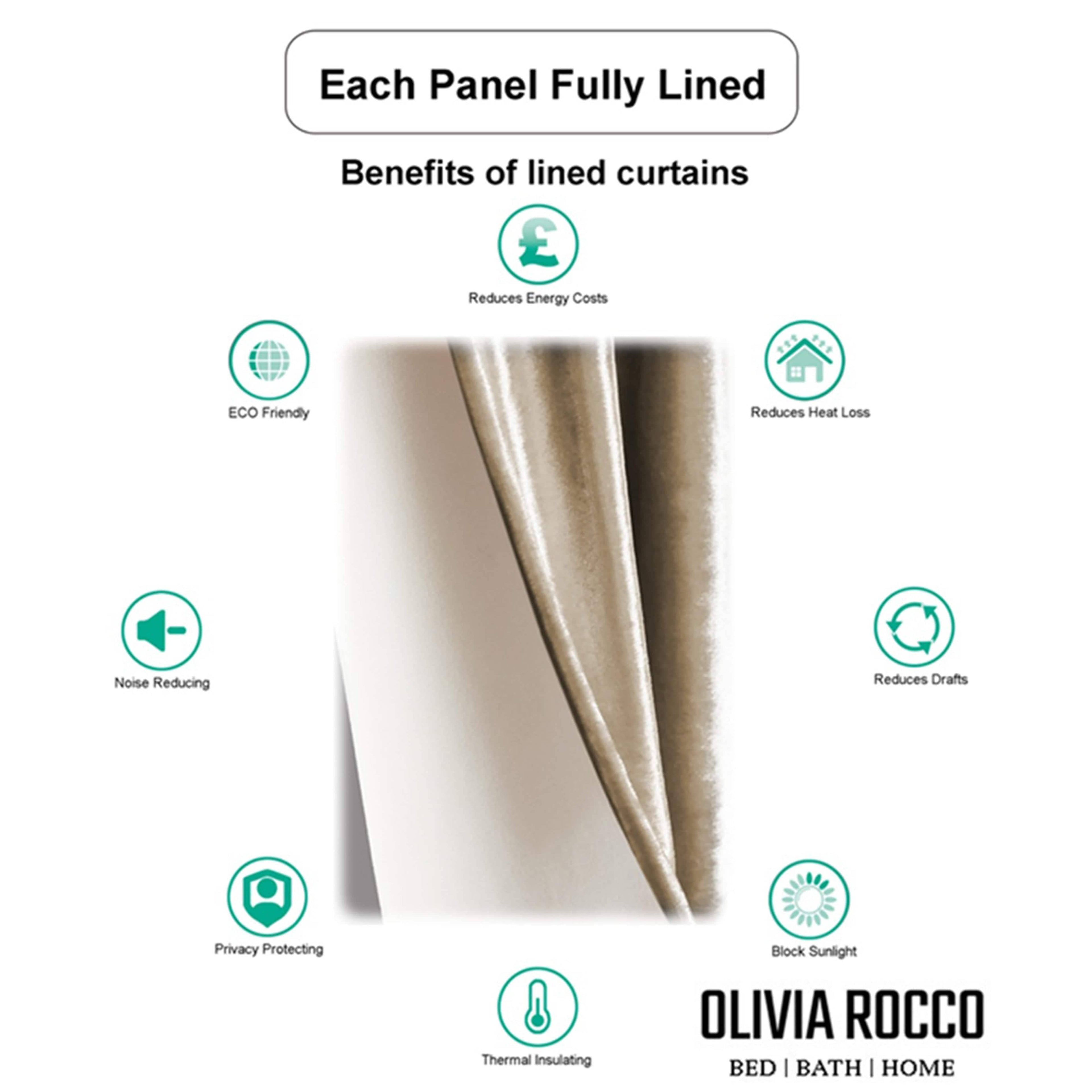 OLIVIA ROCCO Luxe Geo Velvet Eyelet Curtains Champagne: CHAMPAGNE / 66" (WIDTH) x 90" (DROP)