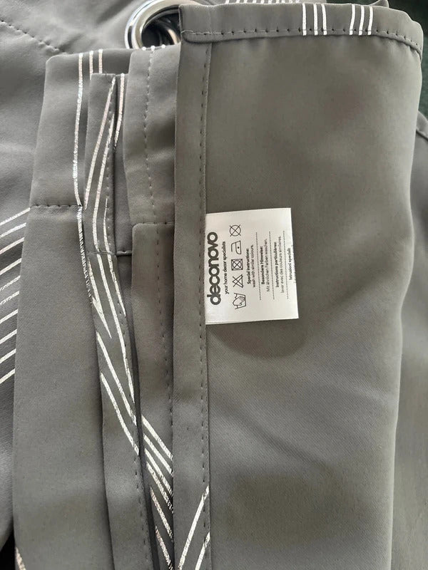 Grey Curtains with Silver wave detail 46Wx54L x 2 in inches