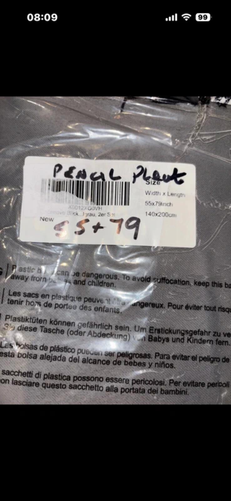 Pair of super soft Blackout Thermal Pencil pleat Grey Curtains 55Wx79L