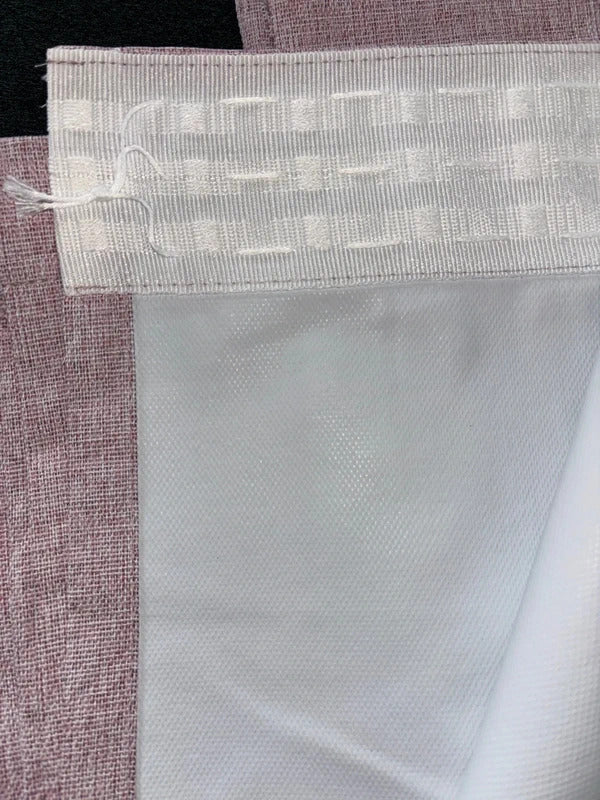 💯 Blackout Pink Linen Look Curtains W46xL90in x 2 pencil pleat