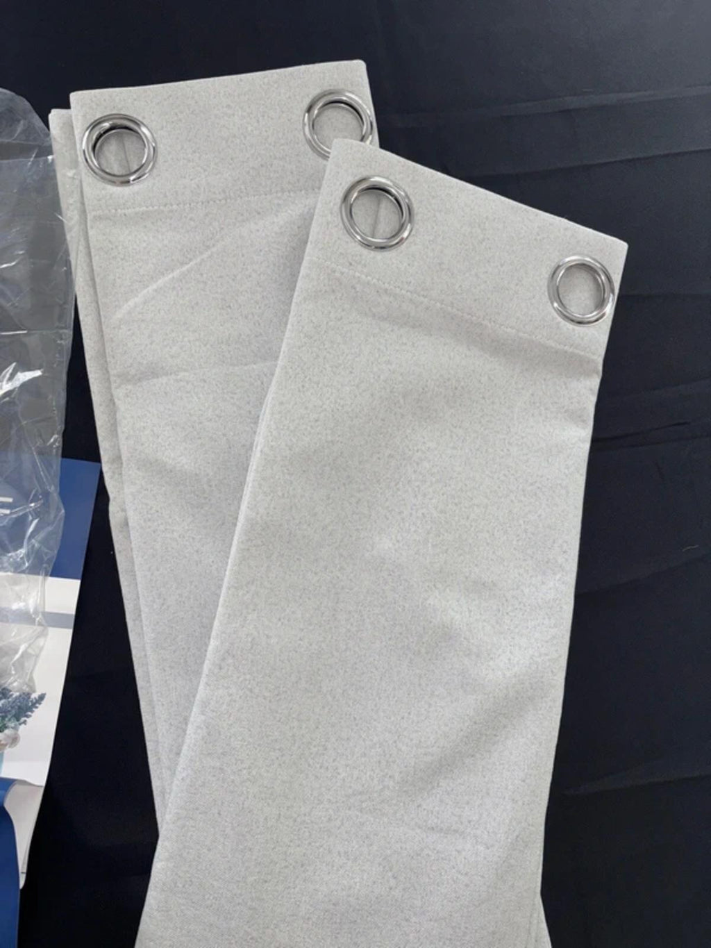 Faux Linen textured Greyish White 💯 Blackout Curtains 52Wx72L inches