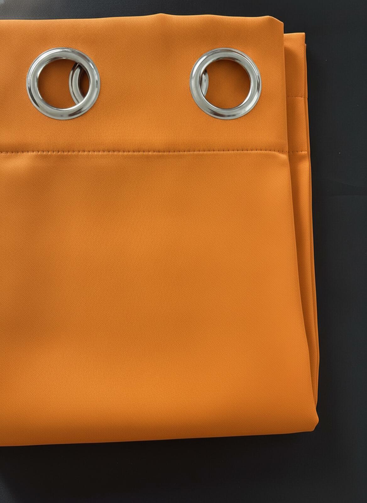 Bright Orange Eyelet Curtains 46" Wide by 54" Drop