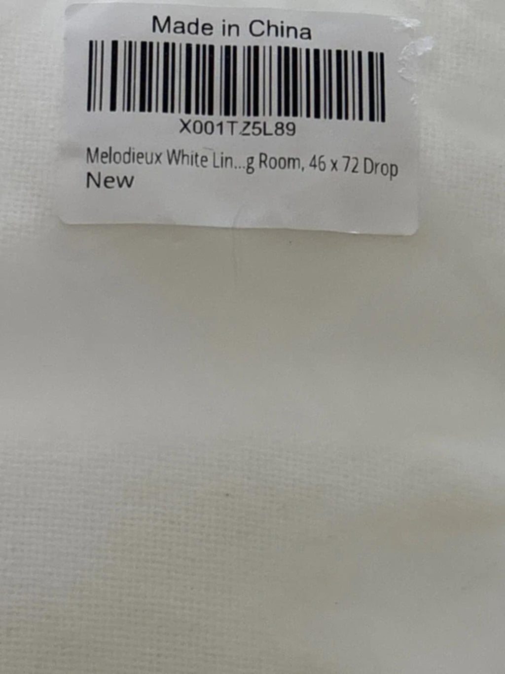 White Linenlook Curtains Eyelet 2 panels 46Wx72L inches