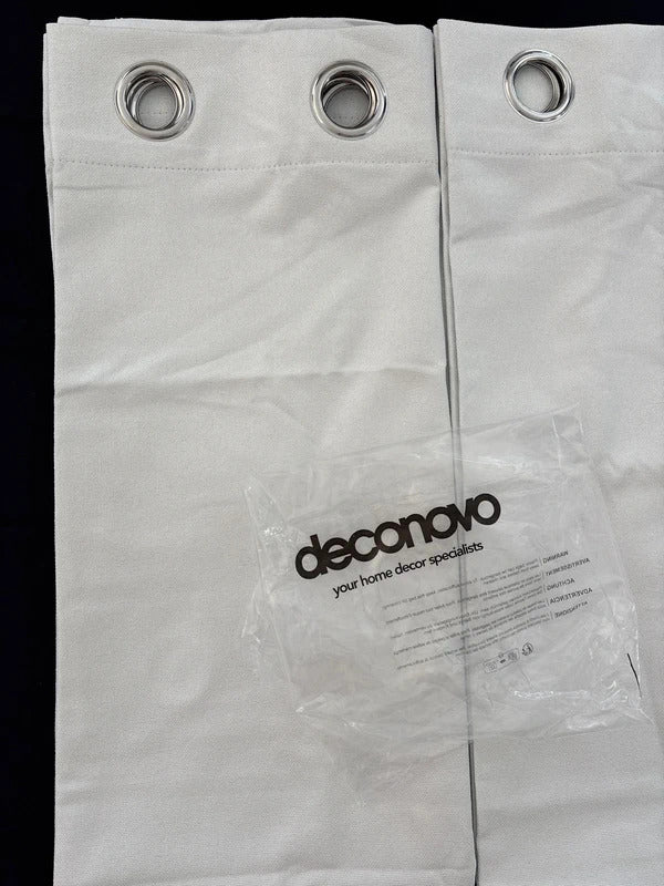 White Faux linen 💯 Blackout Curtains 46Wx54L x 2