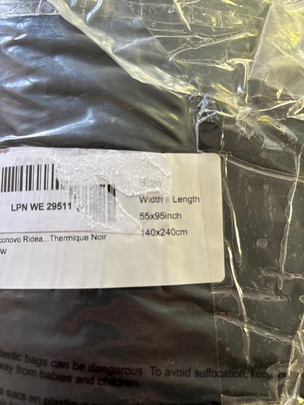 Deconovo Solid Blackout Curtain Eyelet W55 x L95 Inch Black 1 Panel
