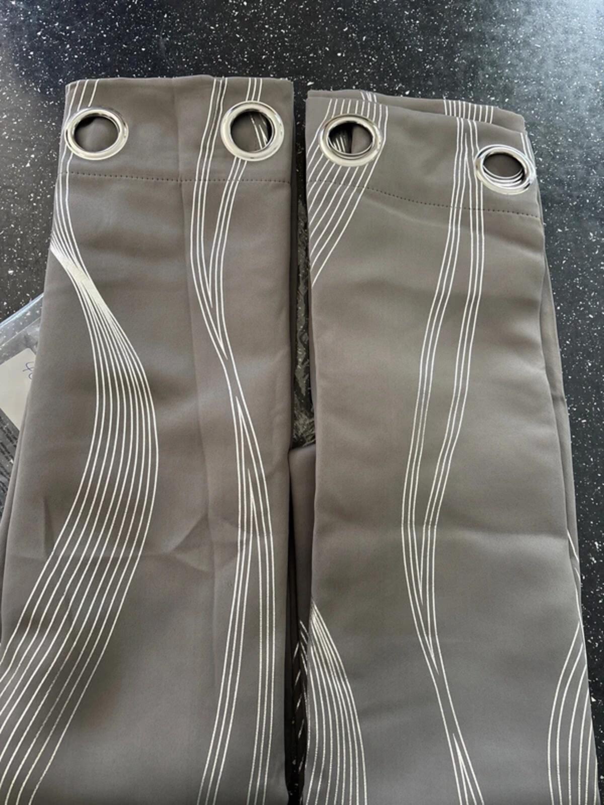 Grey with Silver wave Curtains 46Wx72L 1 pair