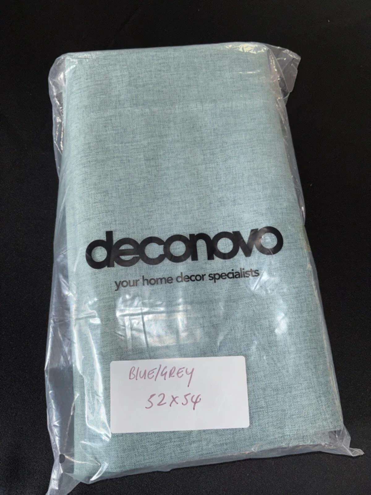 Linen-Look Thermal Top-Ring Blackout Curtains 2 Panels 52Wx54L inches– Blue Grey