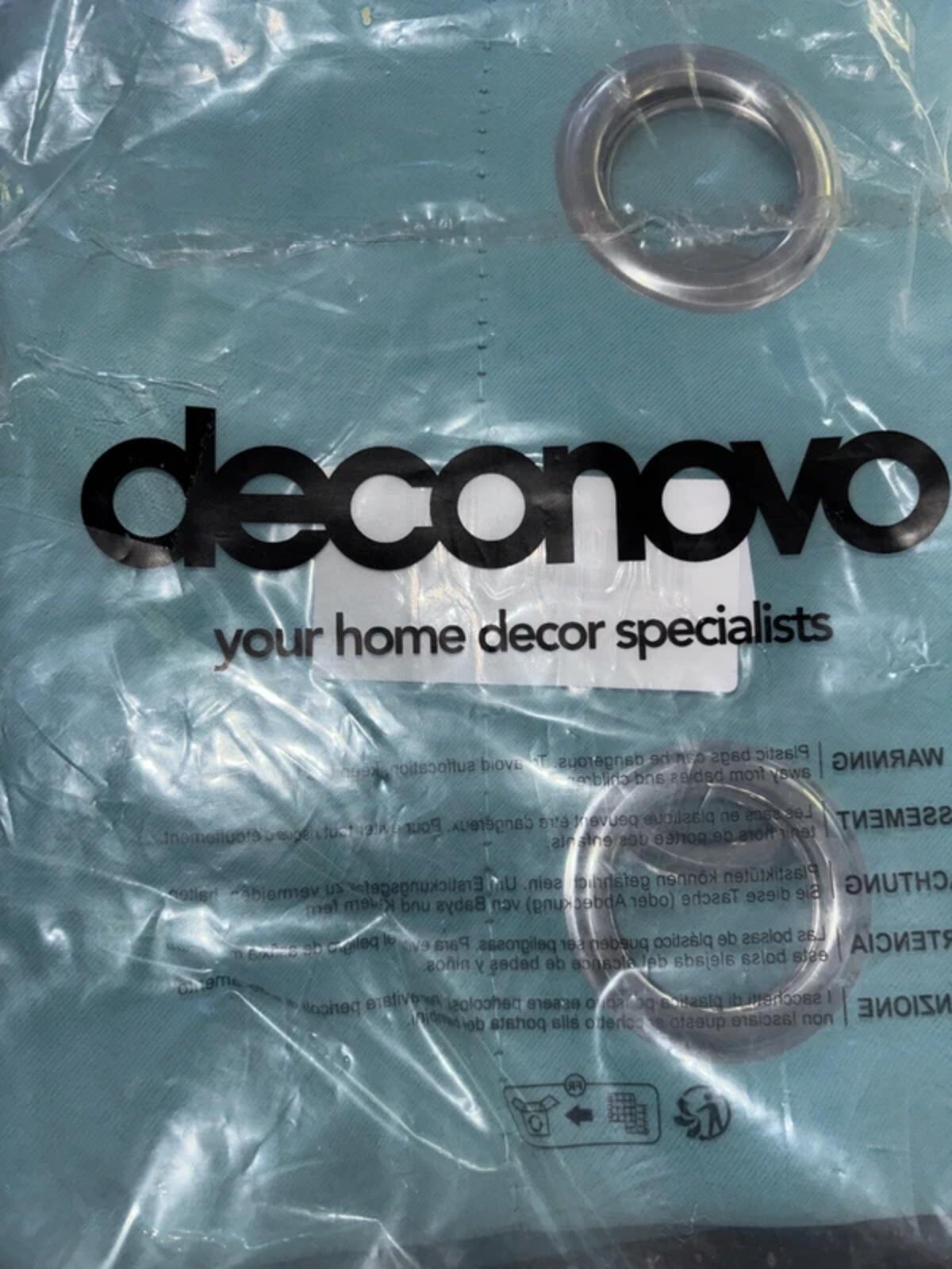 Deconovo Blackout Thermal Insulated Eyelet Curtains Blackout  46W x 54L Inch Sky Blue 1 Pair