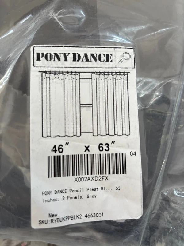 Grey Blackout Pencil pleat Curtains 46Wx63L x2