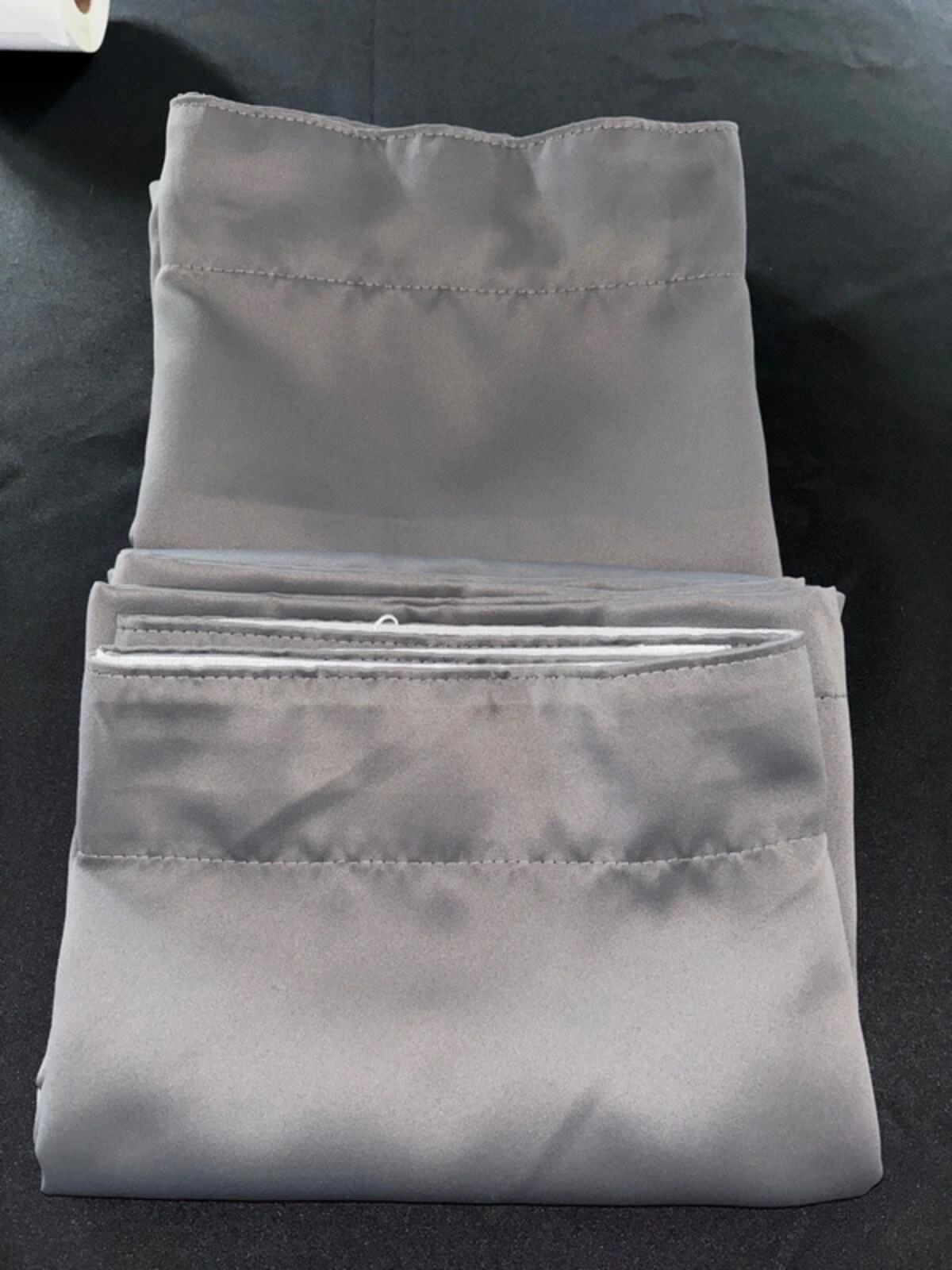 Super soft Pencil pleat light Grey curtains 63Wx54L