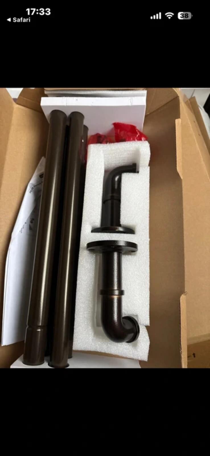 Industrial style Bronze Curtain pole 80cm -148cm