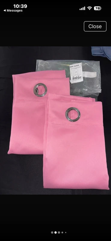 Pink Blackout curtains 46Wx54L x 2 panels