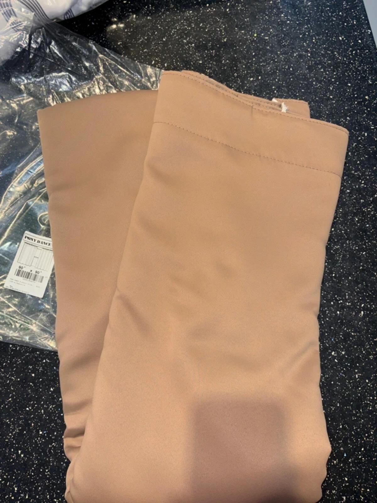 Extra Wide Pencil Pleat  Blackout Curtains Set of 2 – Cappuccino 90x90