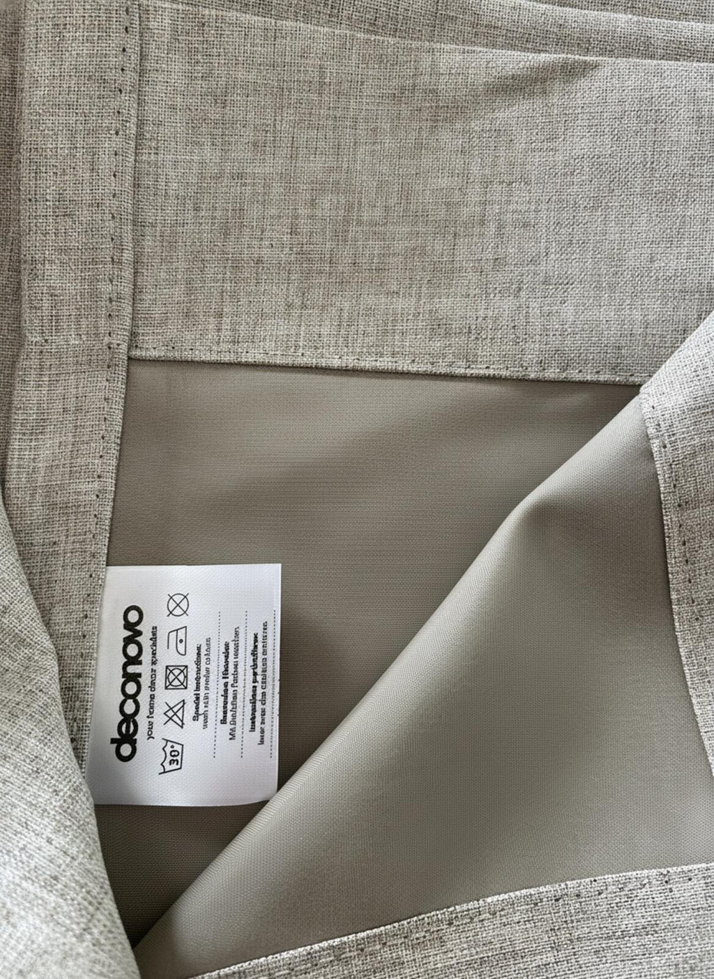 Faux Linen full blackout Curtains Pale Khaki 55W x 96L Inch x 2 panels
