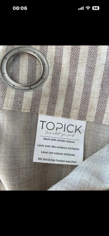Linen Blend Taupe on Beige Stripe Curtains 50Wx84L inches 2 panels no low offers