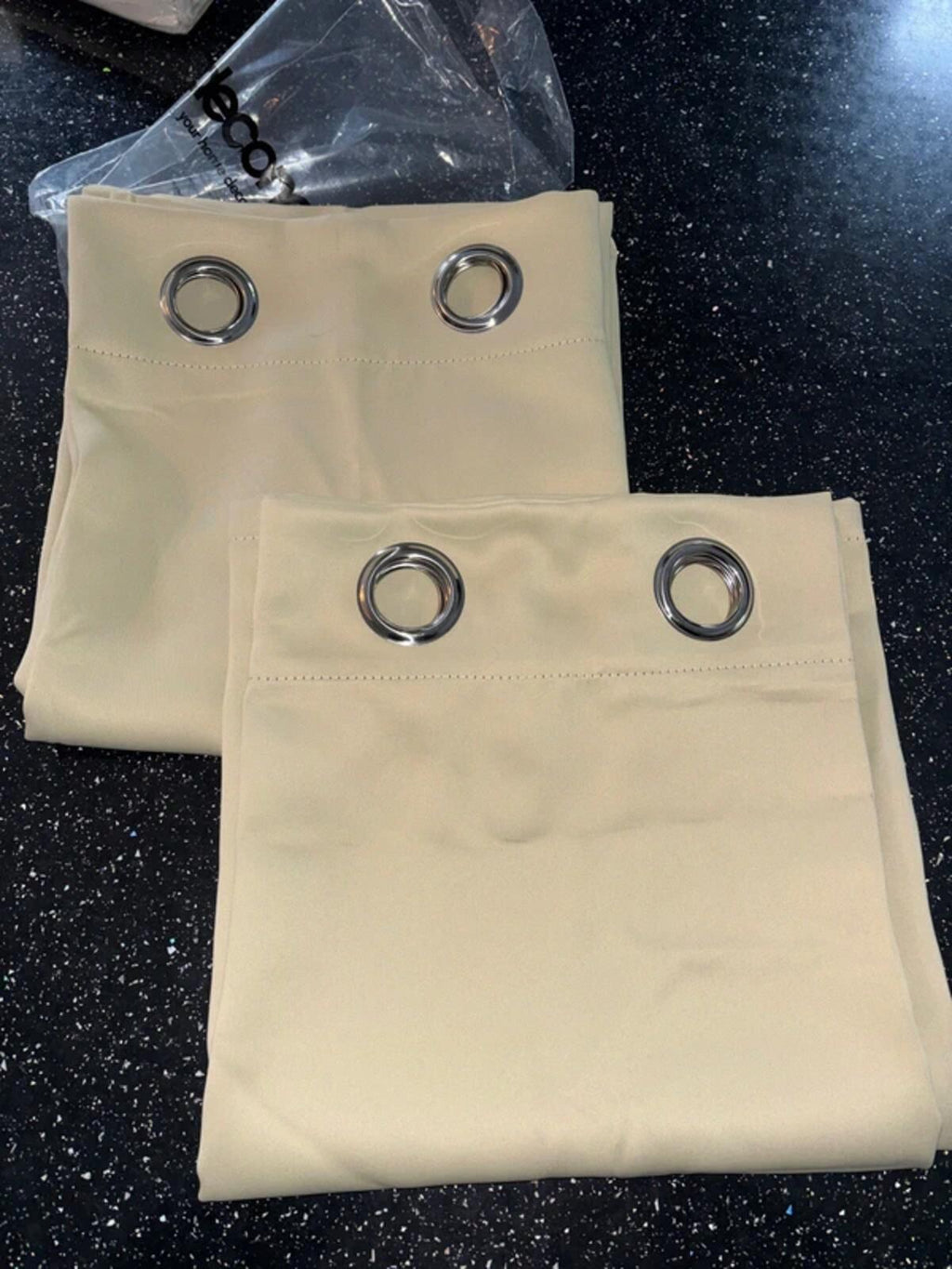 Blackout Beige Curtains 52W"x 54L" Beige 1 PAIR