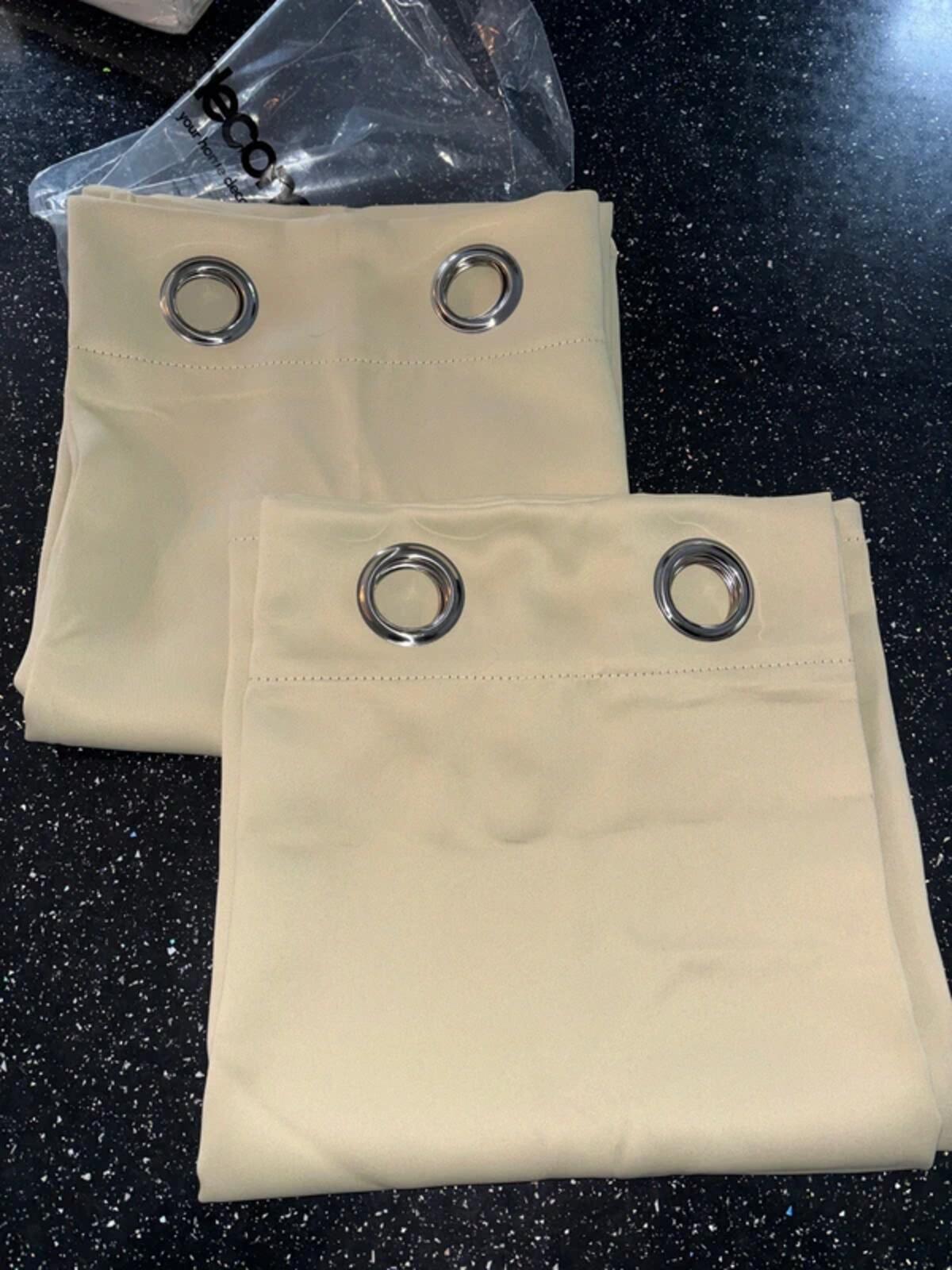 Blackout Beige Curtains 52W"x 54L" Beige 1 PAIR