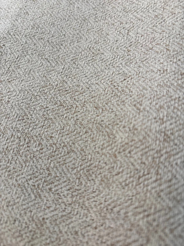 Luxury Heavyweight Herringbone Woven Curtains – Natural Beige 2 Panels 90” x 90”