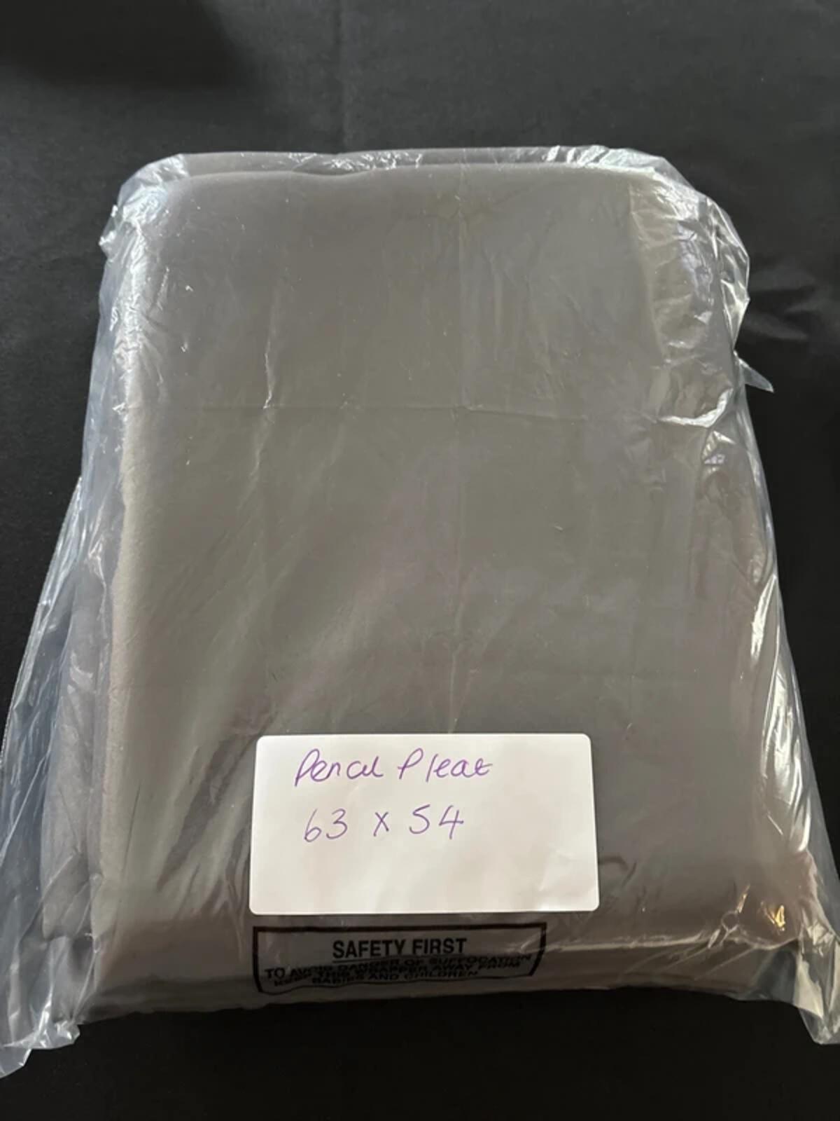 Super soft Pencil pleat light Grey curtains 63Wx54L