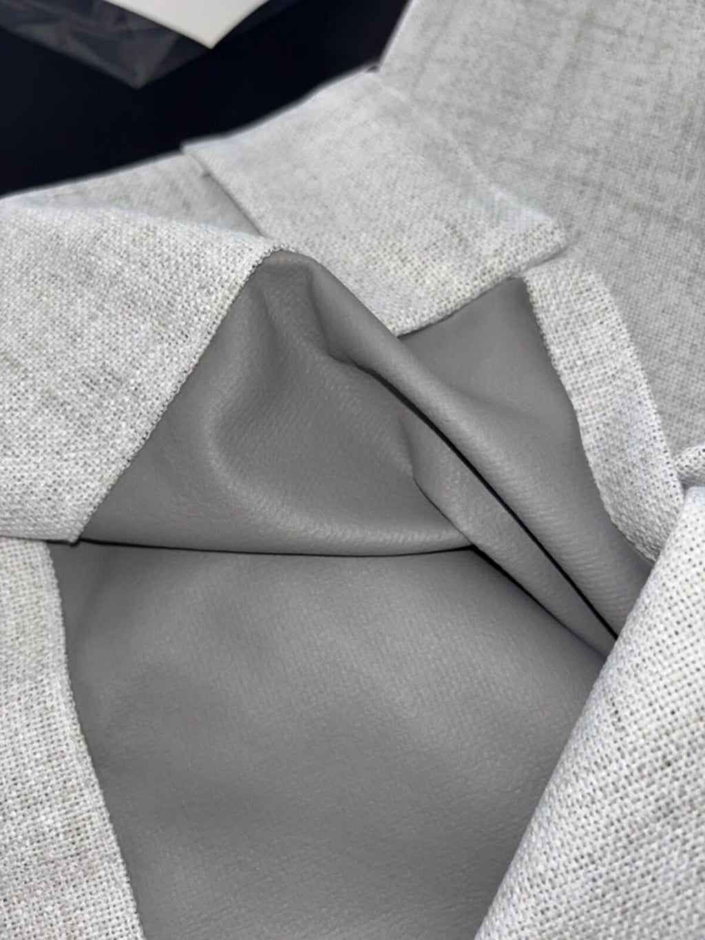Premium Grey White Linen look Blackout Curtains 55Wx94L inches