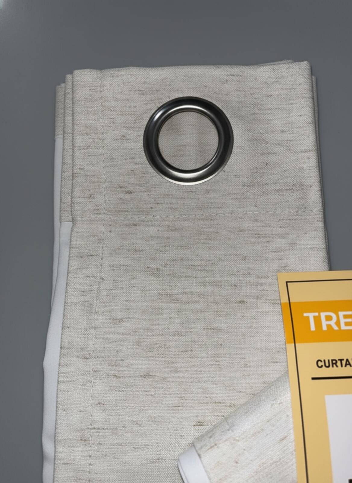 Treatmentex Curtain Panels W50x54L Cream Eyelet Drapes, 2 panels
