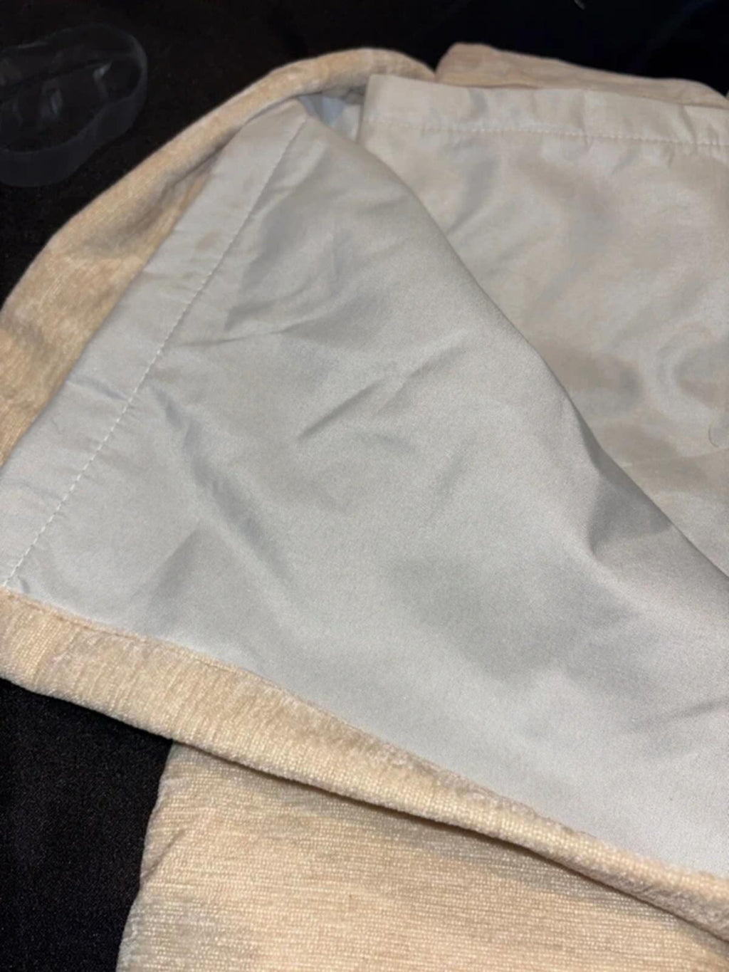 Cream Chenille Fully lined Curtains 46Wx54L 2 panels