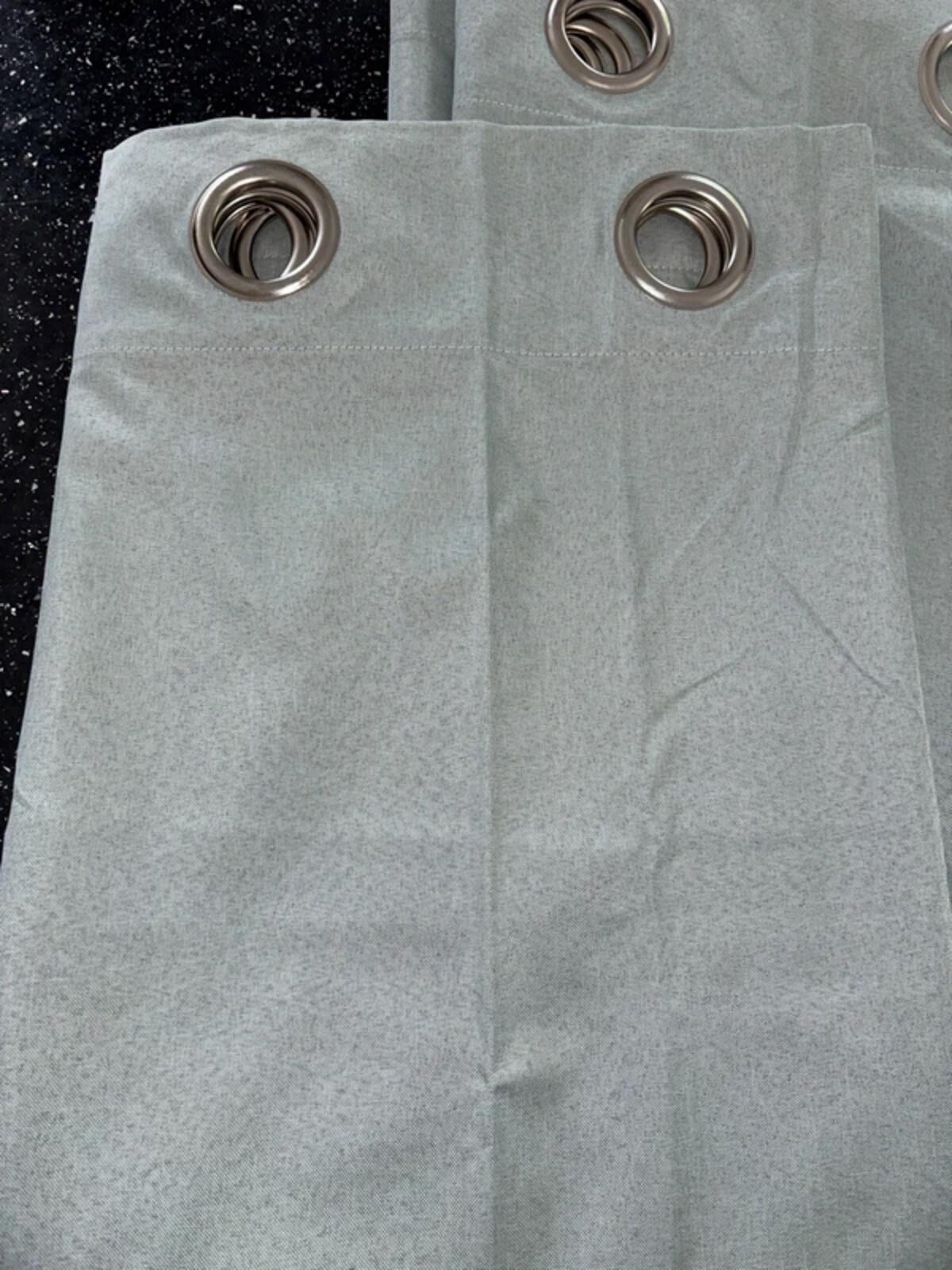Duck Egg Blue Blackout Curtains 66W×72L Inch  Textured Lined Eyelet 2 Panels Window Curtain
