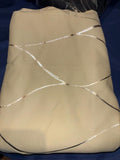 Eyelet Thermal Insulated Gold Wave Foil Printed Curtains 52 x 72 Inch  Beige, One Pai