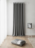 PONY DANCE Blackout Curtains 42W x 45L in Eyelet Top Panel Pair Black