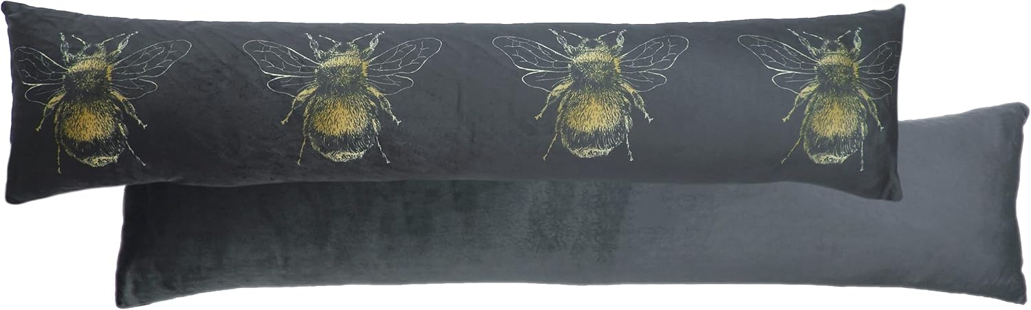 Evans Lichfield Gold Bee Draught Excluder, Dark Grey, 86 x 18 cm