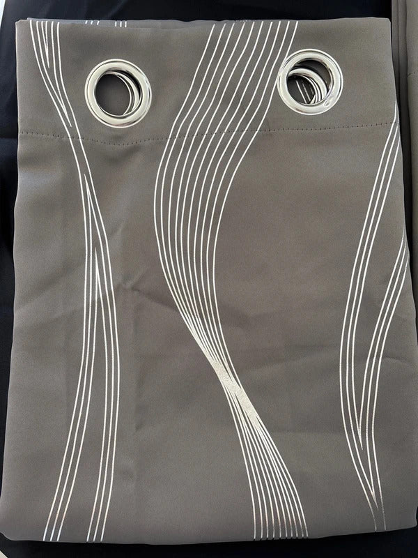 Deconovo Grey with Silver Wave 66Wx72L inches x 2 rrp£45