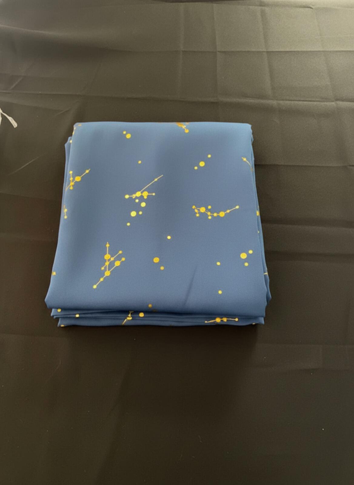 Navy With Gold Constellation pattern Curtains 2 panels 46Wx54L inches