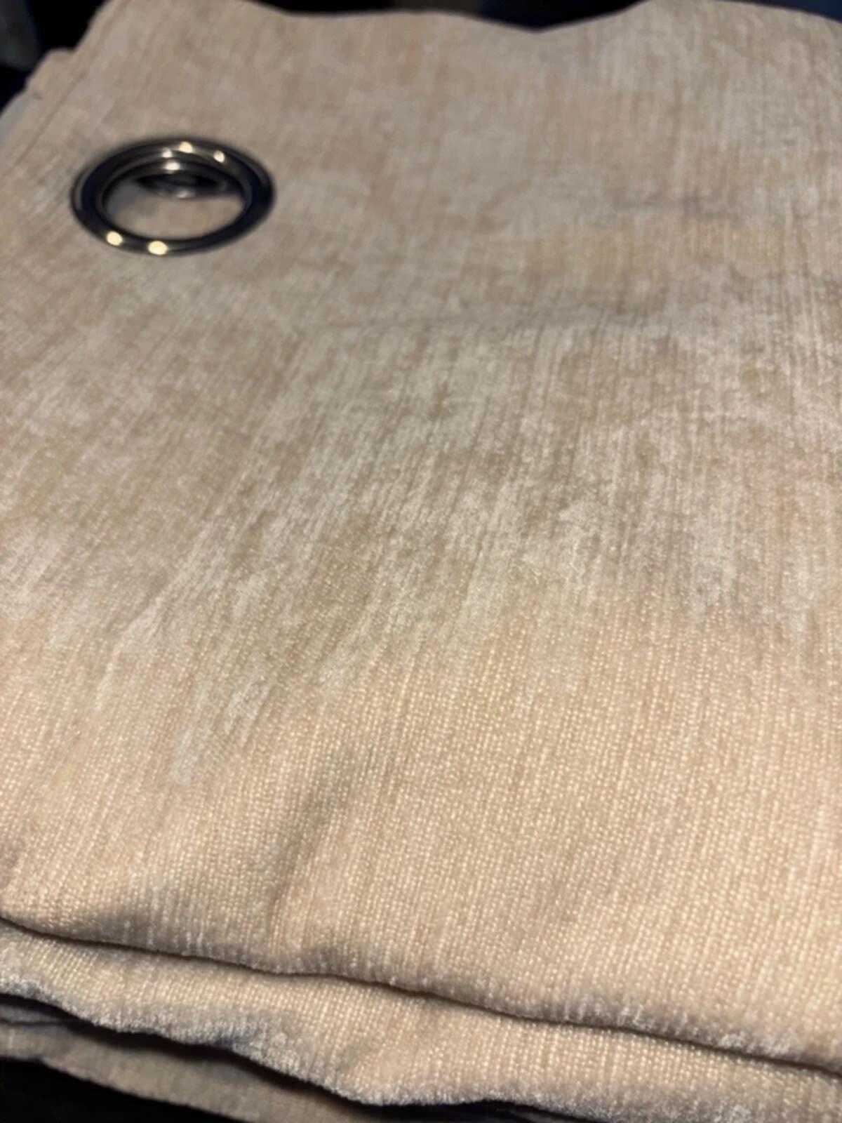 Cream Chenille Fully lined Curtains 46Wx54L 2 panels