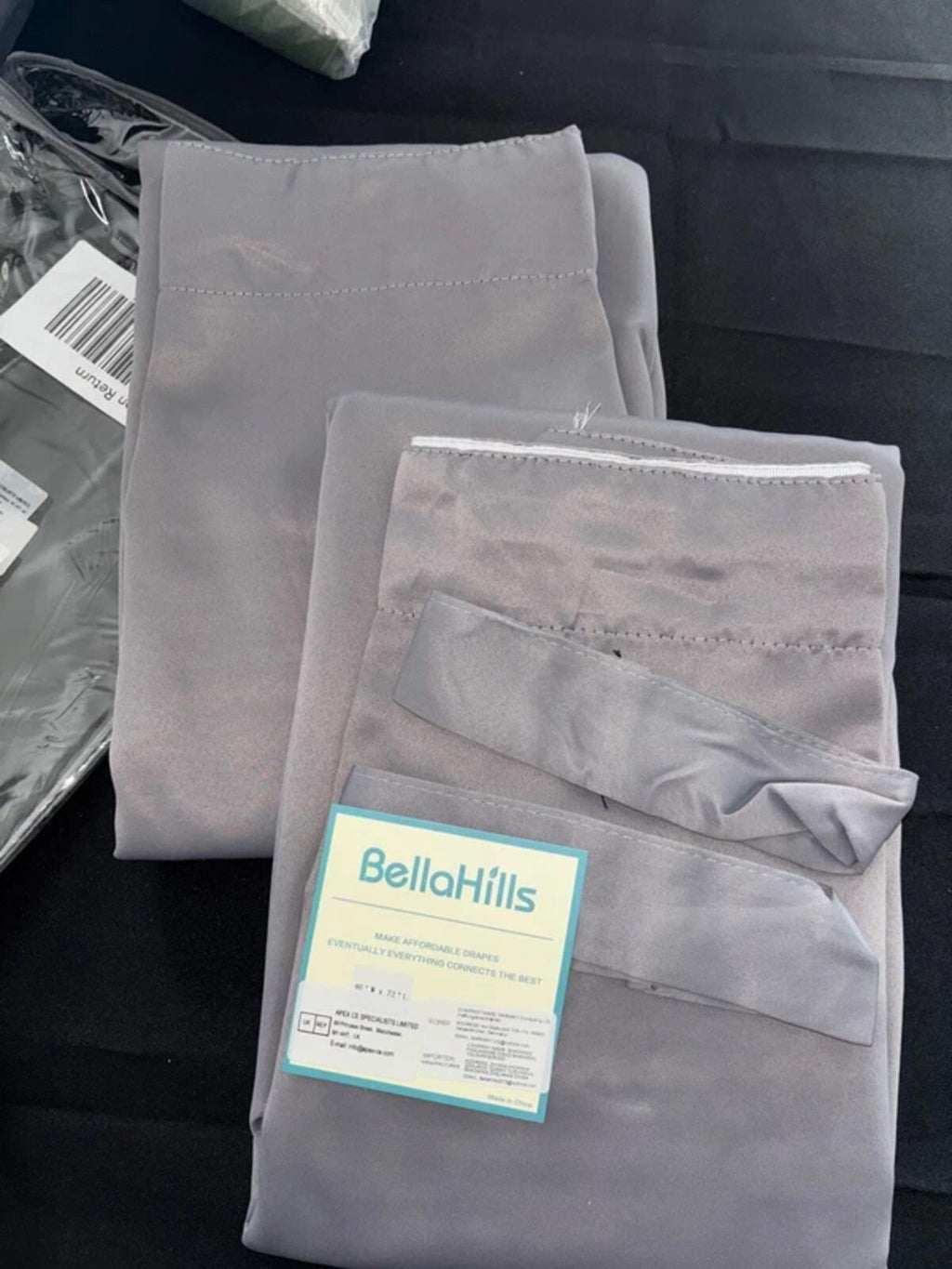 Blackout Curtains Pencil pleat in Grey 46Wx72L