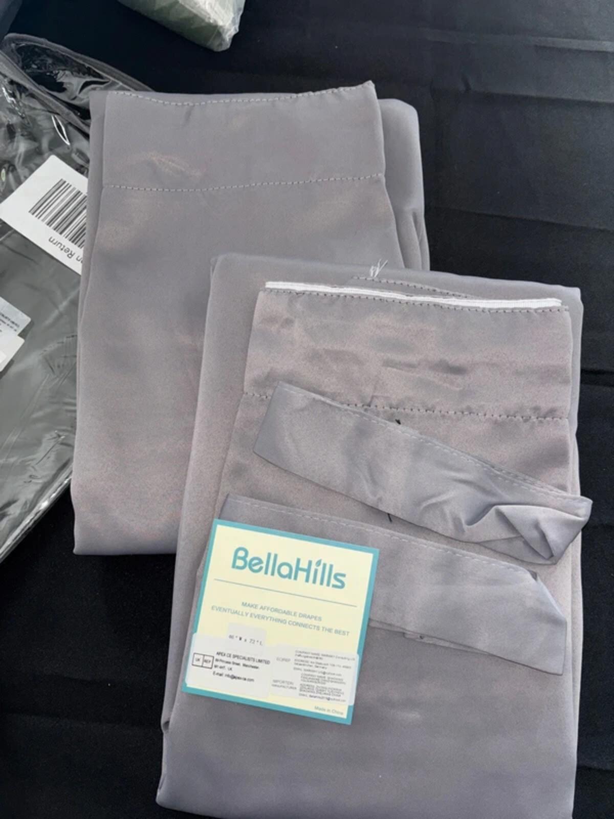 Blackout Curtains Pencil pleat in Grey 46Wx72L