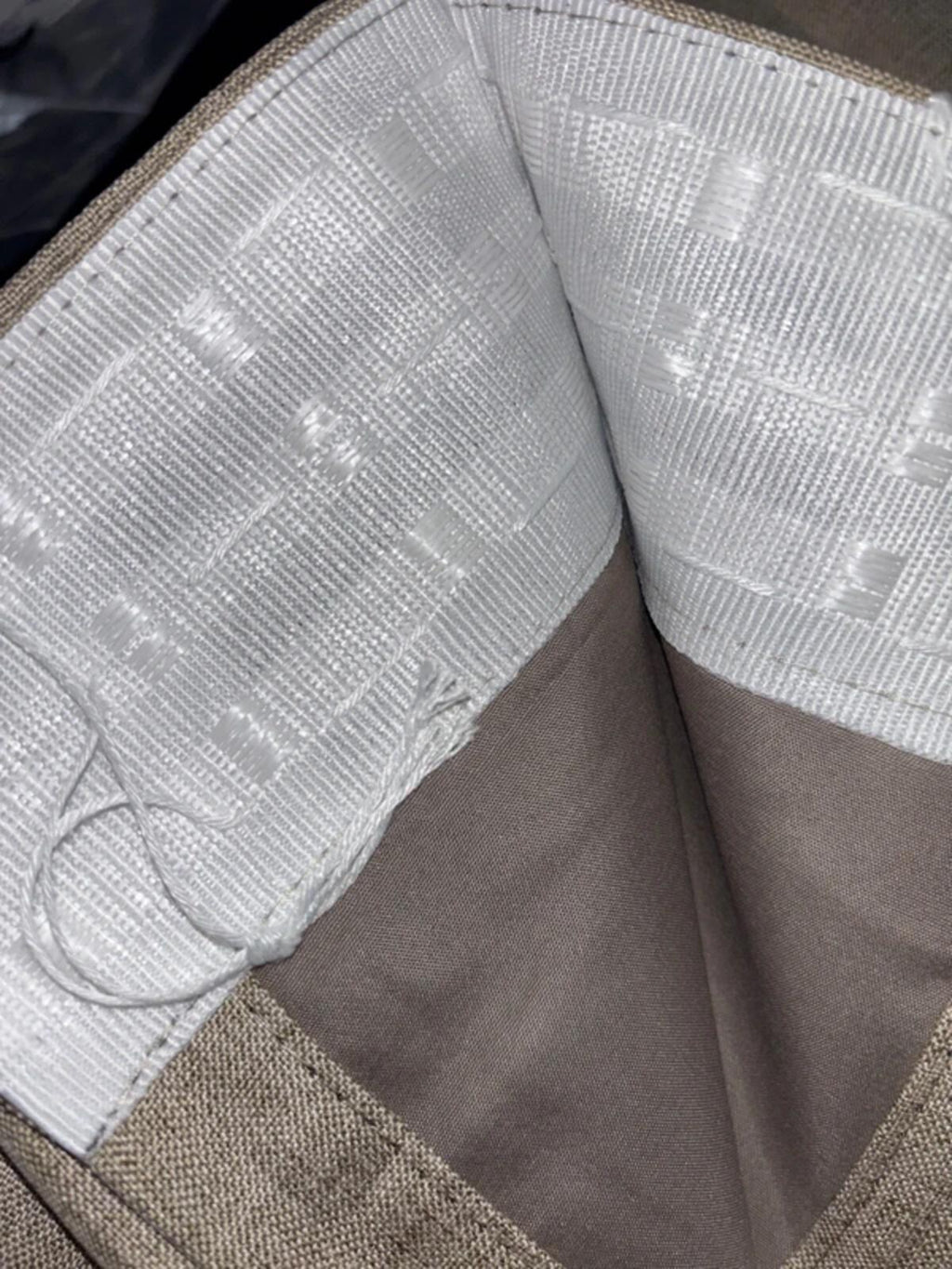 Faux Linen pencil pleat Curtains in Beige W52 x L63 Inch Two Panels 💯 Blackout