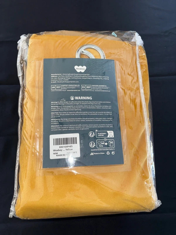 Luxury Mustard yellow Velvet Curtains 90Wx90L inches x 2 panels rrp£59