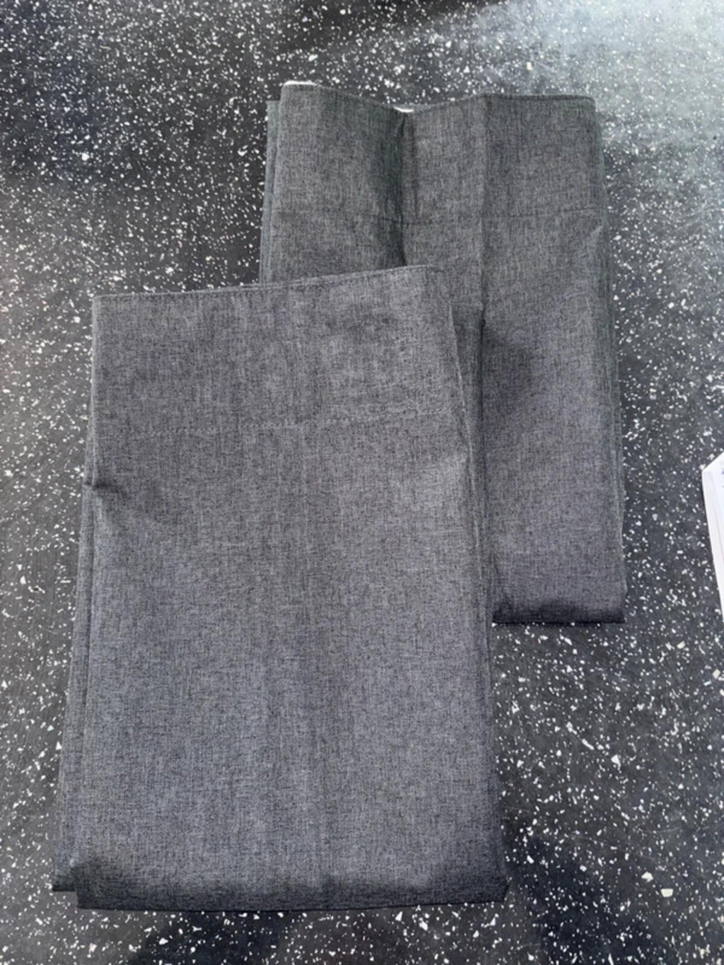 💯 Blackout Linen look Charcoal Pencil pleat Curtains 46Wx54L