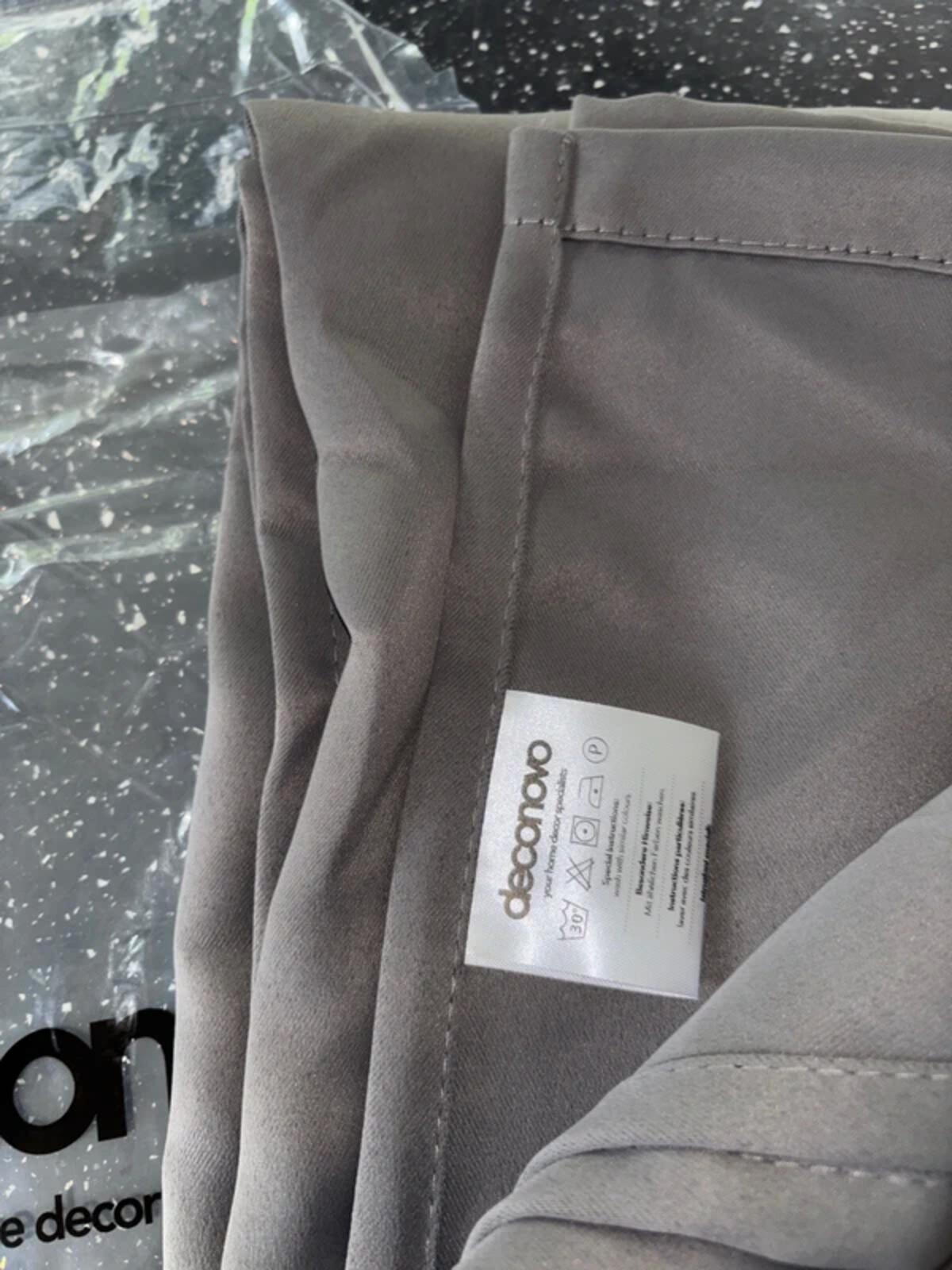 Pair of Grey pencil pleat blackout Curtains 46x54L inches