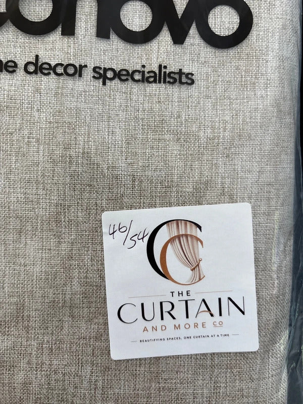💯 Blackout Faux linen Curtains in Pale Khaki 46Wx54L x 2
